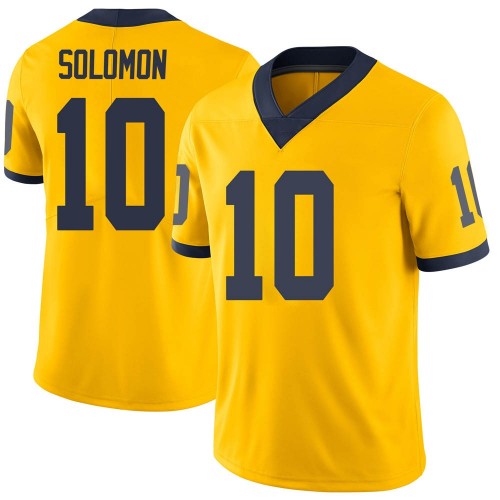 Anthony Solomon Michigan Wolverines Men's NCAA #10 Maize Limited Brand Jordan College Stitched Football Jersey MSW0354UZ